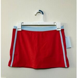 Fancy Sport Stripe Mini Skirt Size S Red & Powder Blue Skort NWT